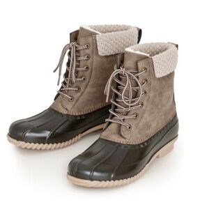 Cloudwalkers Wide Fit 8W-10W Brown Lexi Sweater Trim Weather Boots (HY08)